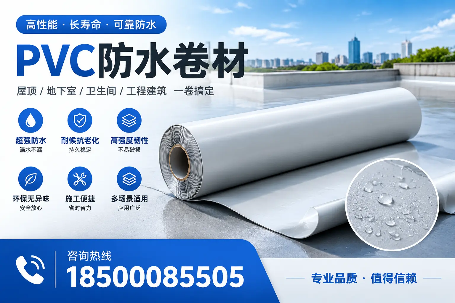 PVC防水卷材的防水效果评测,适合石河子的科学依据
